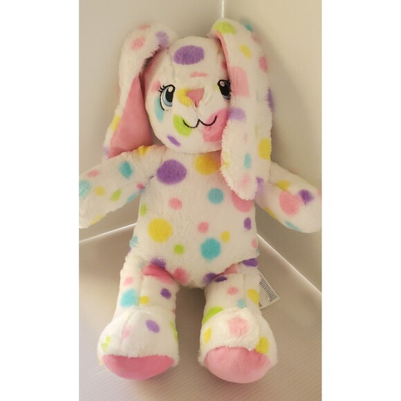 Build A Bear Spotty Dotty Bunny Rabbit 16" White Polka Dot Plush BAB Easter EUC - Picture 8 of 8